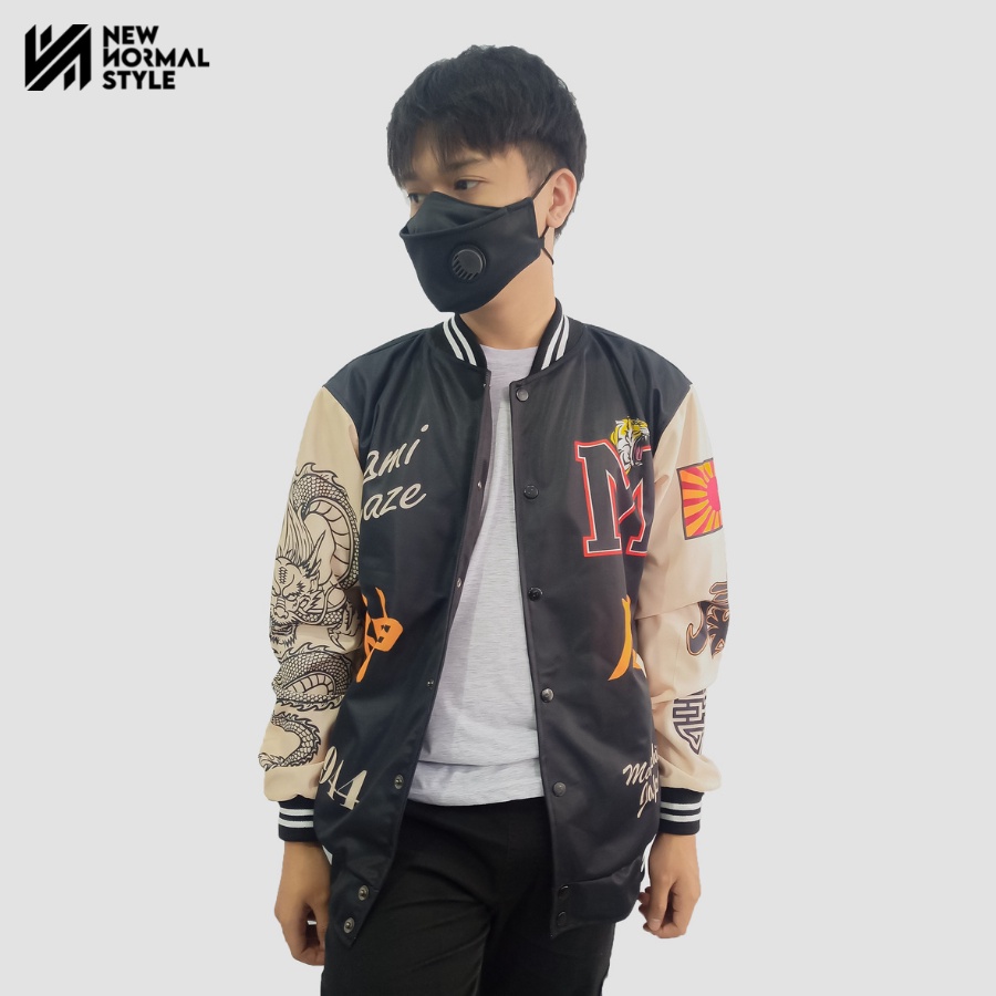 KAMIKAZE JAPAN SERIES Jaket Baseball Varsity Bomber Vintage Jacket Casual Pria Wanita Cowok Laki Distro Keren Dewasa Terbaru Original