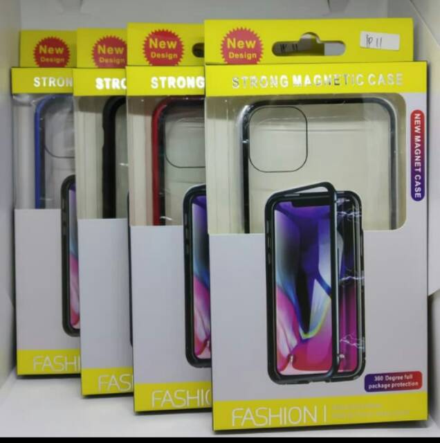 Case Casing Magnetic iphone 11 6.1 Tempered glass Bening High quality