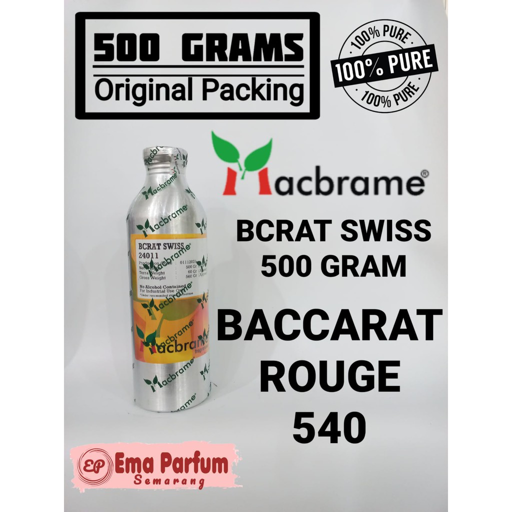 (500 GRAM) BCRAT SWISS MACBRAME. BACCARAT SEGEL 500 GRAM MACBRAME. BIBIT PARFUM MURNI.