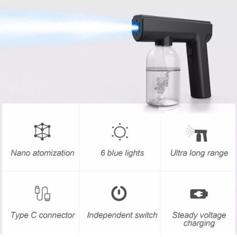 Grosir - 8068 Nano Spray Wireless 300ML / Spray Gun UV Disinfectant / Sterilizer Gun / Semprotan Fog