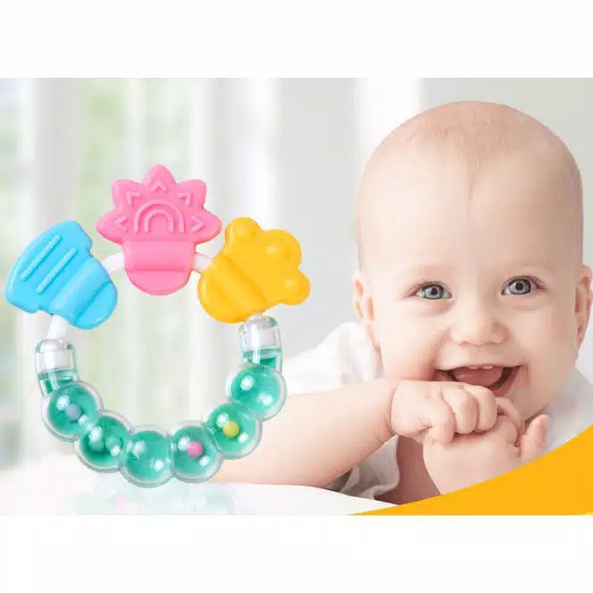 MAINAN RATTLE BAYI Teether Gelatin Genggam Bayi