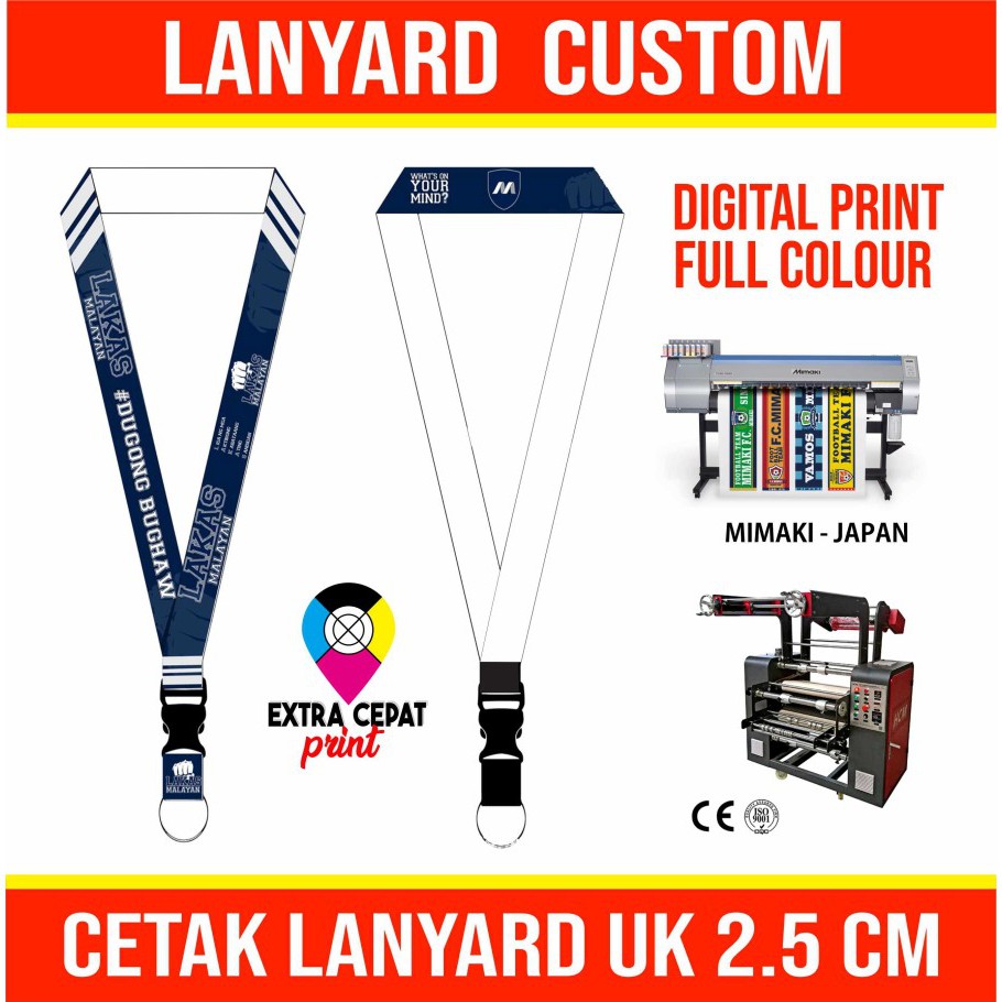 

LANYARD CUSTOM PRINT 1 Sisi Tali 2 cm