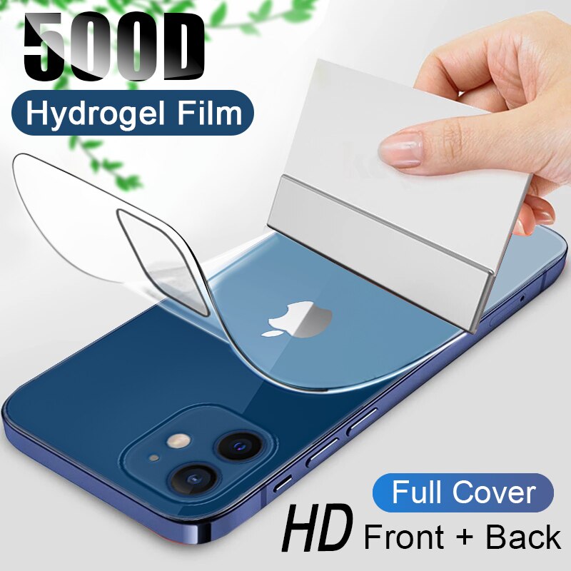 Film Pelindung Layar Hydrogel 500d Untuk Iphone 11 12 13 Pro Mini Max 6 7 8 6s Se Xr 2020 X Xs