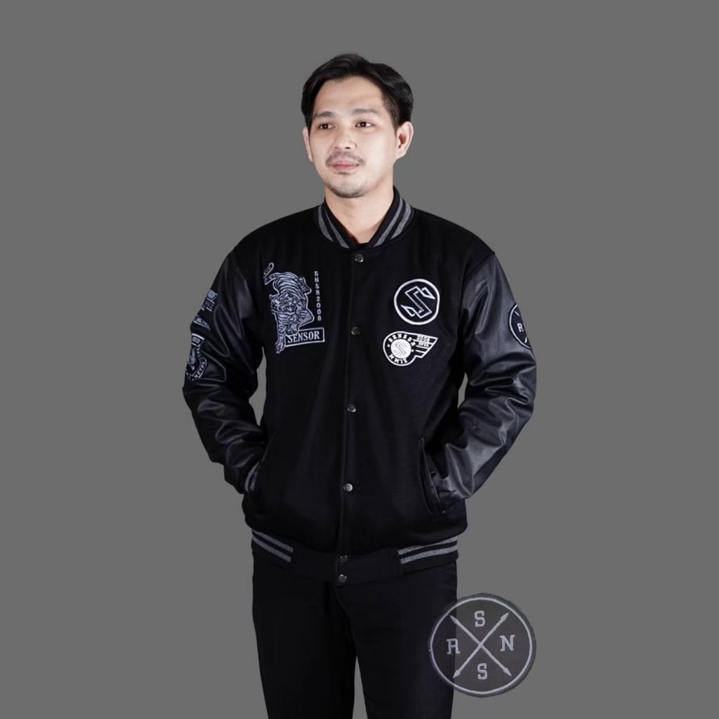 Jaket Baseball Pria Fleece Comb Semi Kulit SS , Jaket Varsity ORIGINAL MOD