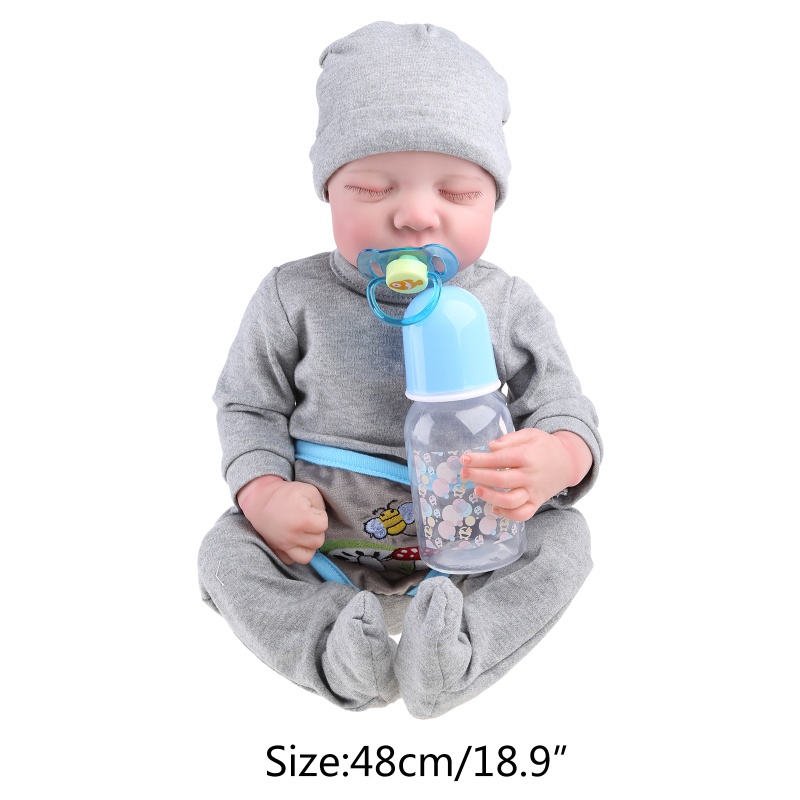 Mary 48cm Real Looking 3D Reborn Baby Untuk Boneka Vinyl/Cloth Body Mainan Tampak Realistis