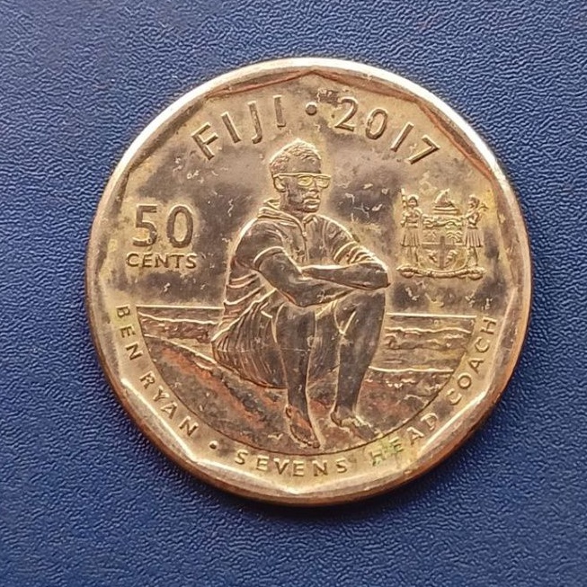 Koin Commemorative 50 Cents 2017 Fiji Rugby