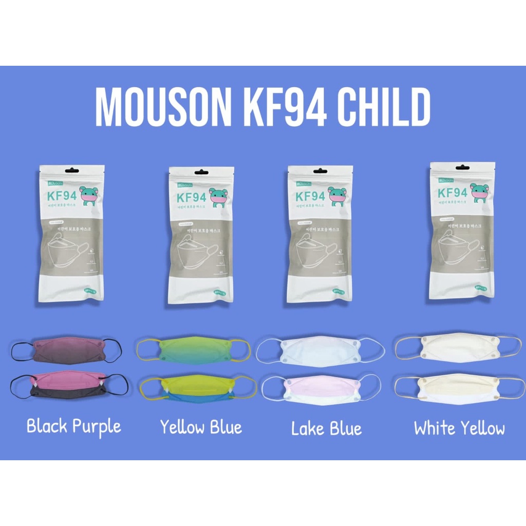 MASKER ANAK KF94 MOUSON 1 PACK ISI 10PCS WARNA GRADASI DAN MOTIF KARAKTER [SWEETSPACE]