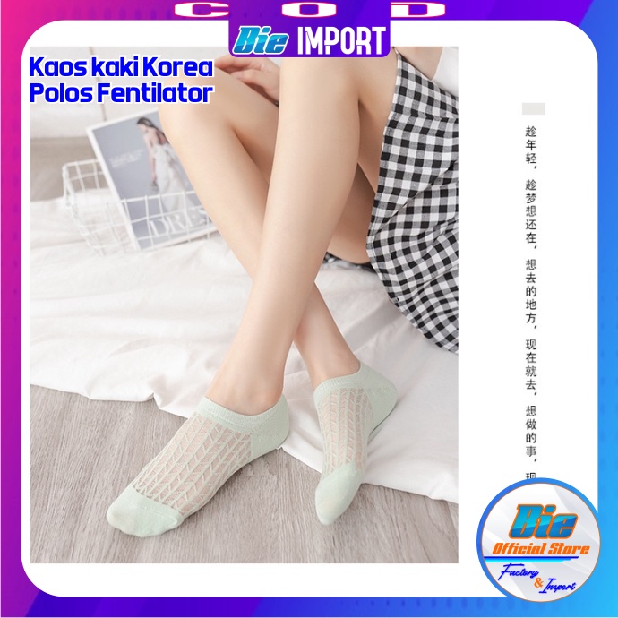 Kaos Kaki Korea Wanita Polos Fentilator Impor Best Seller