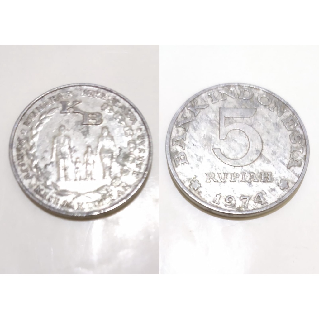 Uang Koin 5 Rupiah KB Besar Thn. 1974
