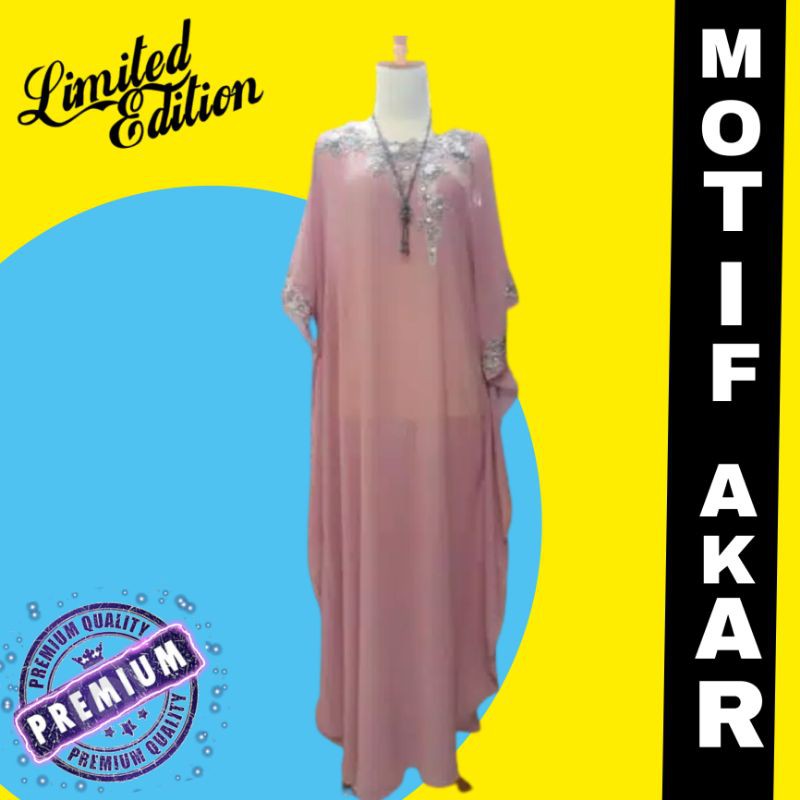 Gamis kaftan wanita bordir motif bunga kaftan dress muslim kaftan bordir