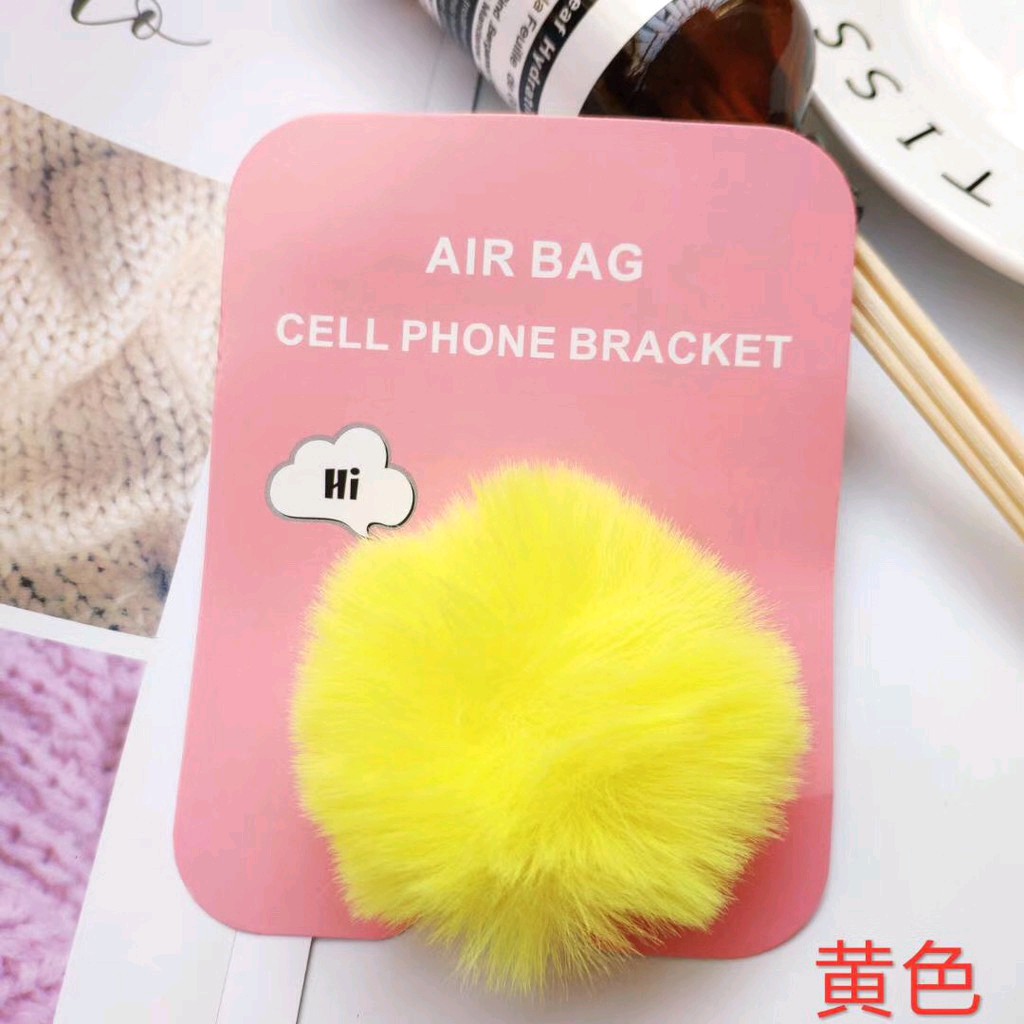 Nama - Popsocket bulu pompom 3D lucu / popsocket HP