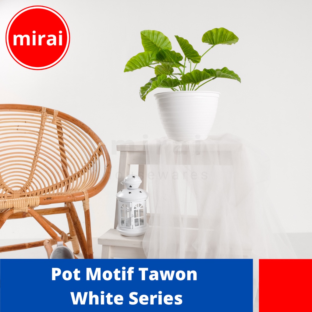 Mirai Pot Tanaman Hias Motif Tawon Putih