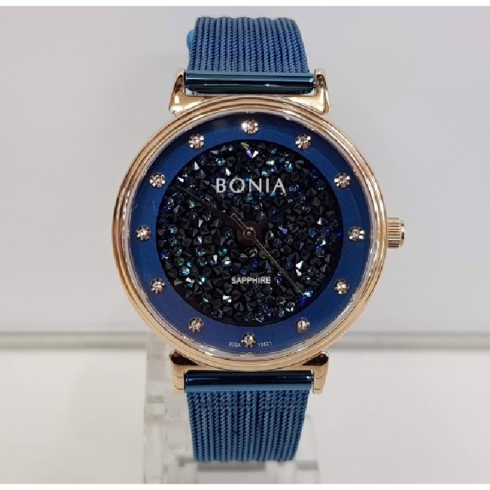 Jam Tangan Wanita Bonia BNB10521-2587 Sapphire Blue Rosegold Stainless