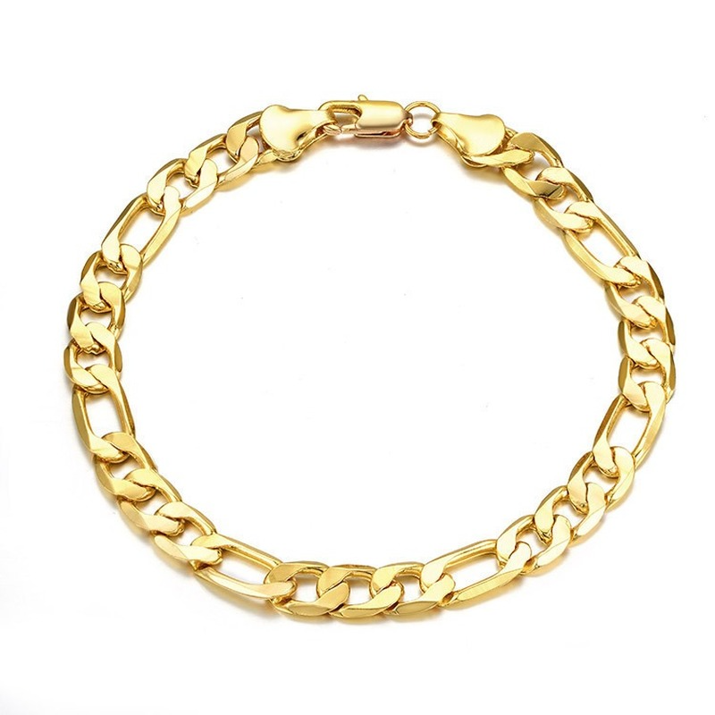 [Ready Stock]Fashion Gold-Plated Bracelet Simple Men's Gold Bracelet