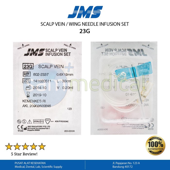 JMS Wing Needle / Scalp Vein Infusion Set 23G