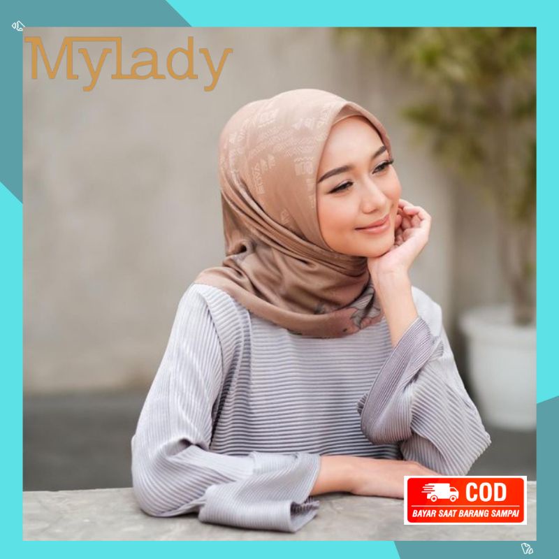 Kerudung MyLady Motif Premium Saskia Hijab Segiempat Original My Lady