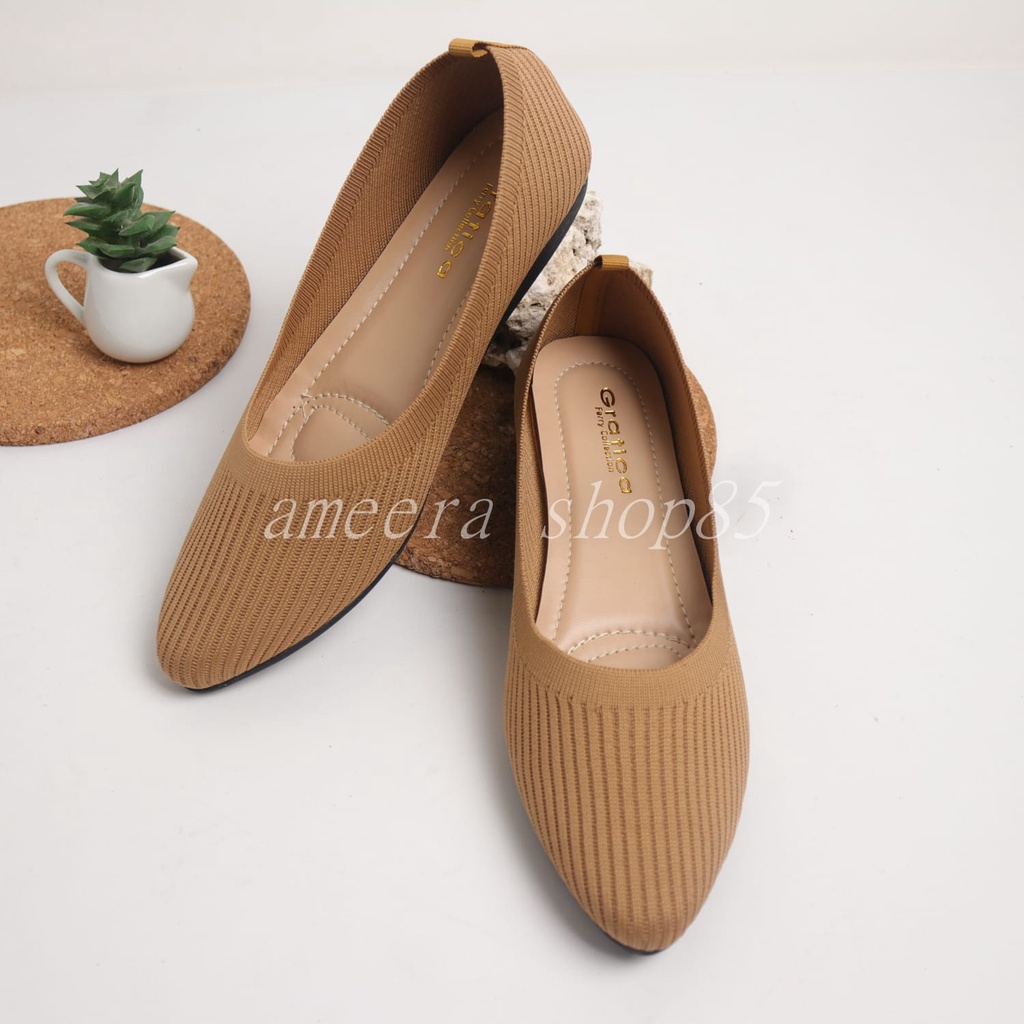 Gratica - Sepatu Wanita Flat shoes Rajut IMPORT AM072 - NEW ameera