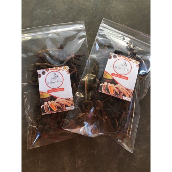 

BUNGA LAWANG PEKAK KERING STAR ANISE PREMIUM ISI 50 GRAM BUMBU DAPUR REMPAH HERBAL JSR BU ROS