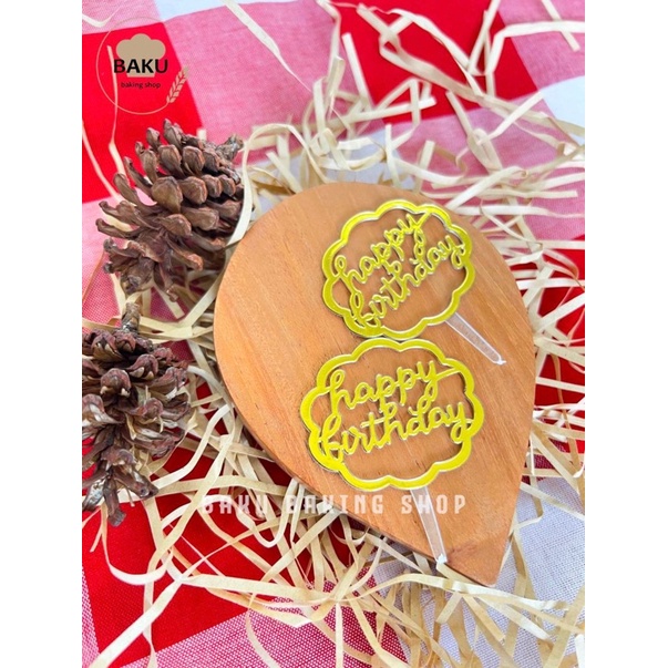 

Cake Topper Gold kecil Happy Birthday Awan