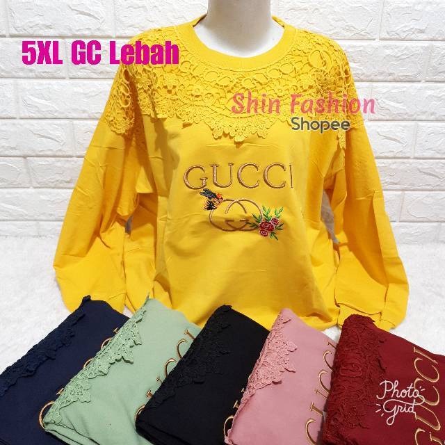  Kaos  Lengan  Panjang  Wanita Import Super Jumbo  5XL Tiffany 