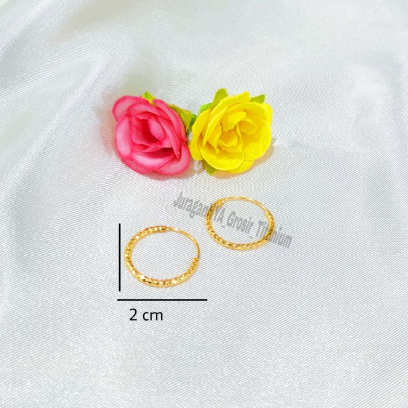 ANTING TITANIUM 316 GIPSI RING POLOS EMAS 24K ANTI KARAT