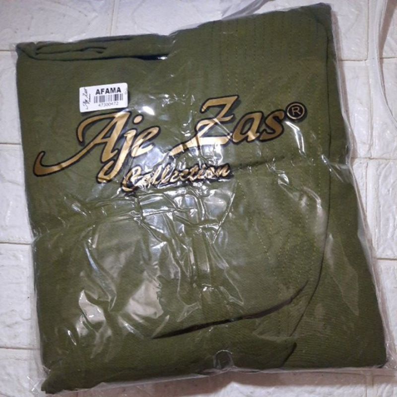 Aje zas khimar Afama ori Aje zas / jilbab cringkel jilbab instan jumbo / Bergo Instan Crinkle jumbo / kerudung syari-Hijau armi