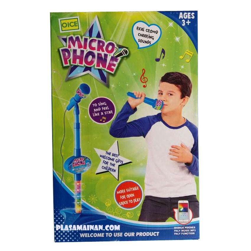 Microphone Tiang Rock Star 8013A Lampu - Mainan Microphone Tiang