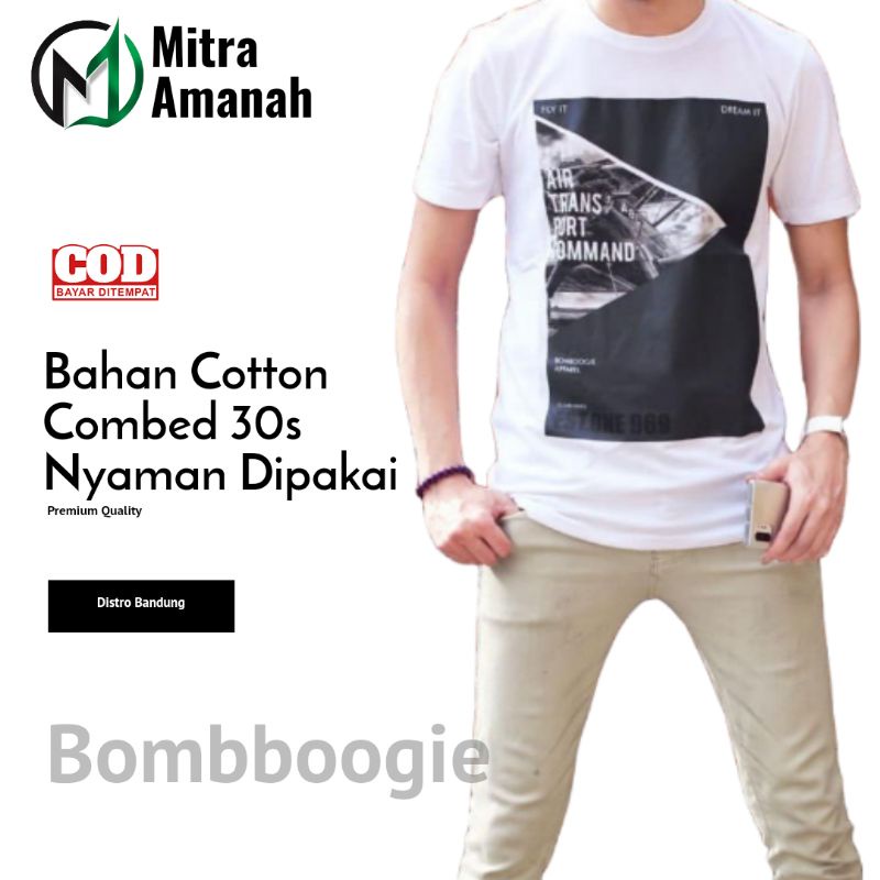 BAJU KAOS TSHIRT T SHIRT DISTRO FASHION PRIA COWOK LAKI LAKI DEWASA BOMBOOGIE BOOMBOGIE BOMBOGIE BOM