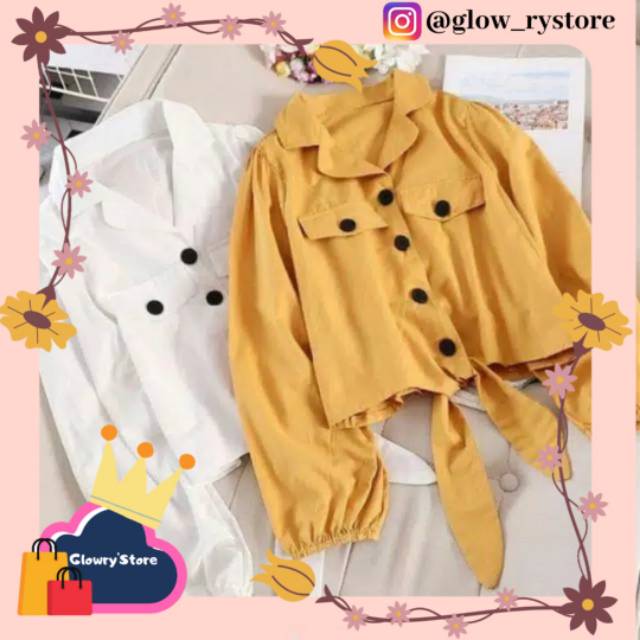 GLOWRY- KEMEJA TALI WANITA MOGIE BOTTON BAJU WANITA KEREN
