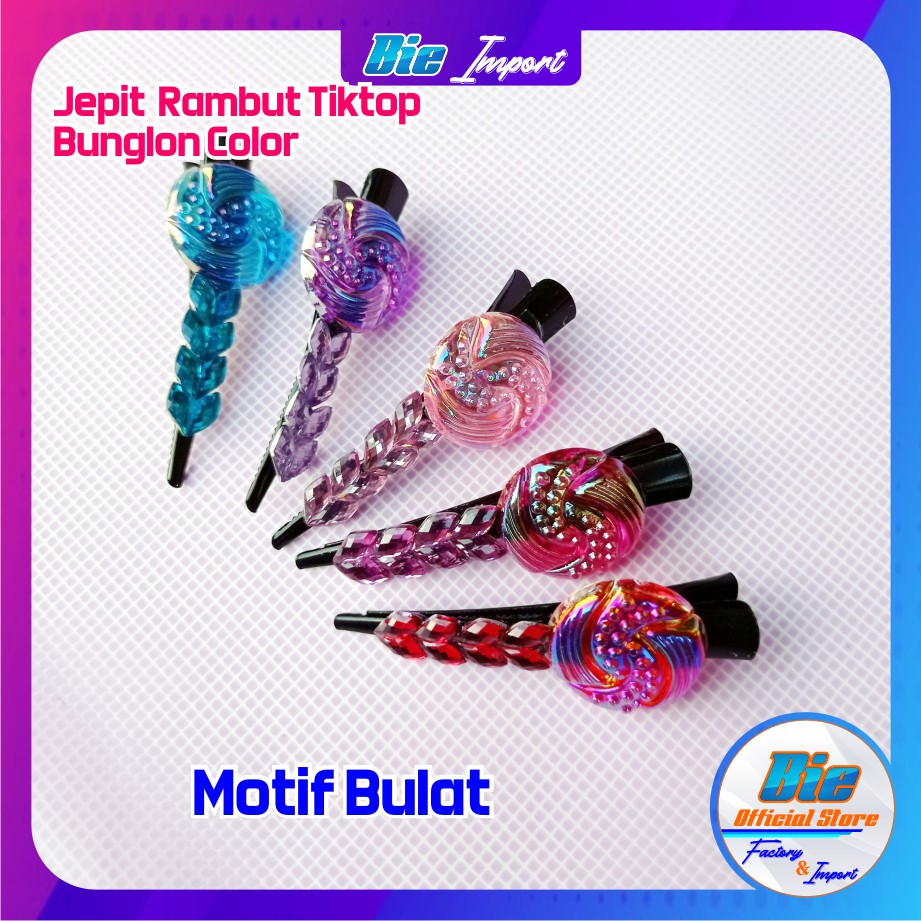 isi 2 Pcs Jepit Tiptop Anak Karakter Warna Pelangi Impor