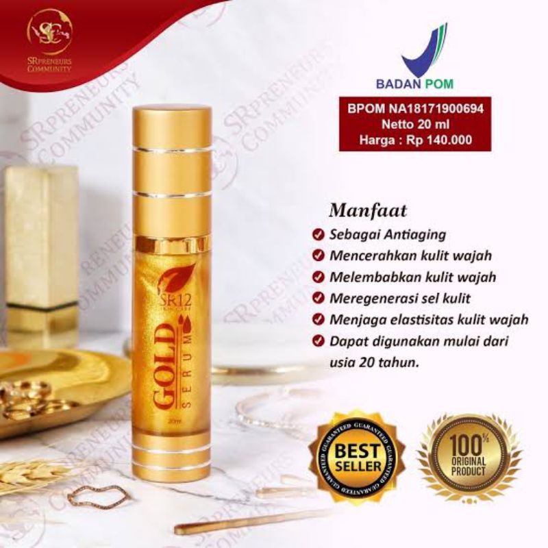 Serum Gold SR12 / Serum Wajah Anti Aging / Atasi Keriput