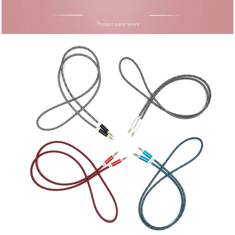 【33LV.ID】 Murah～kabel aux/audio meta 1m 1×1 jack 3.5mm xh-01