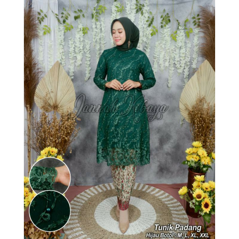 Realpict Stelan kebaya tunik - kebaya Modern - Kebaya Pesta - Kebaya seragam - Kebaya brokat - stelan kebaya wanita