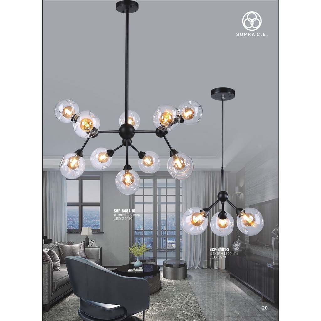 Lampu Gantung Model Ranting Bola Minimalis Industrial Ruang Tamu 8481