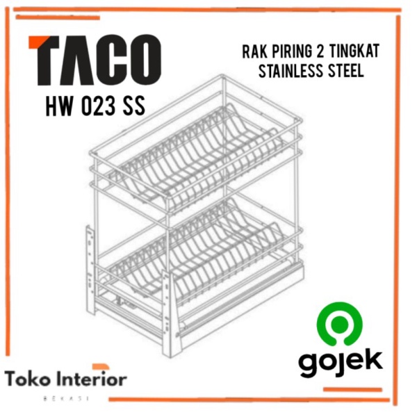 Unik Rak Piring 2 Susun Taco  Rak Kitchen Set  Taco HW023ss Stainless Ste Berkualitas