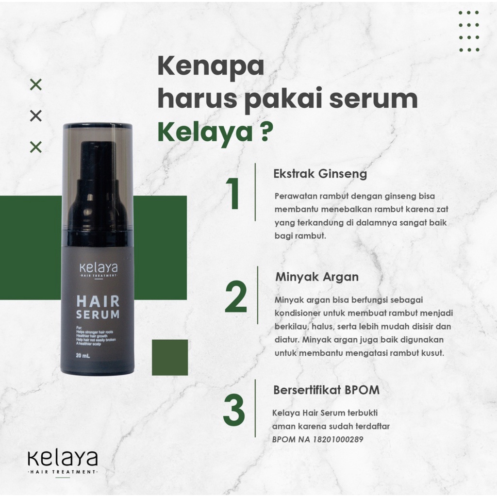 PROMO 1 botol Kelaya Hair Treatment Shampo + 1 botol Hair Serum / Paket Rambut Rontok