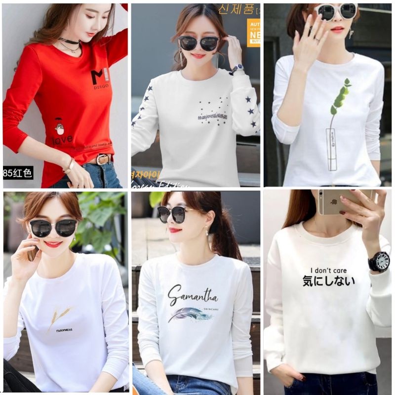 Atasan lengan panjang wanita / Atasan wanita jumbo / Atasan kaos wanita / baju jumbo wanita / baju w