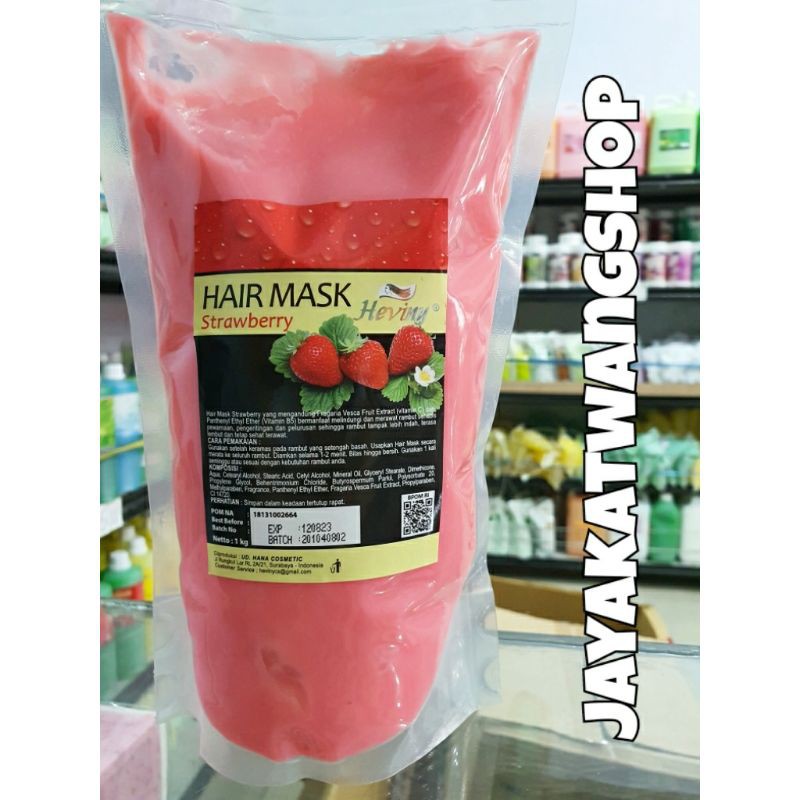 MASKER RAMBUT Heviny Hair Mask 1kg Aroma Cholate Mint / Green Tea / Strawberry