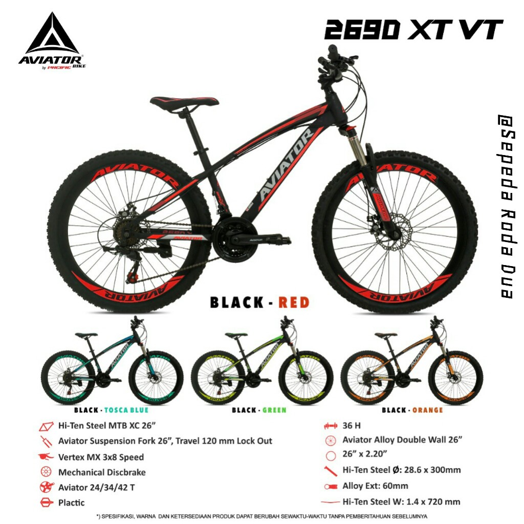 Sepeda MTB Aviator 26" AT 2690 XT VT