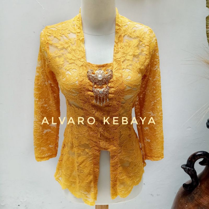 Atasan kebaya jadi brukat halus strait melar -  kutubaru stretch brokat modern real pict ready stock langsung pakai brukat halus best seller cantik murah kondangan wisuda baju jawa wanita tradisional-6
