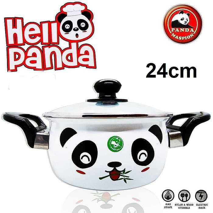 Panci Hello Panda 24cm Panci Maspion Original Panci Enamel Panci Serbaguna Panci Masak HelloPanda