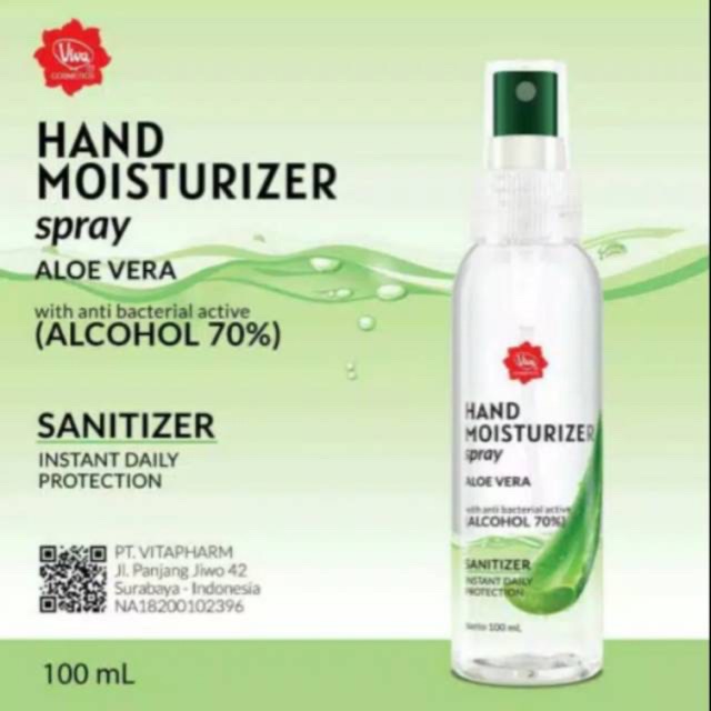 Viva hand mousturizer spray aloe vera 100 ml (hand sanitizer)