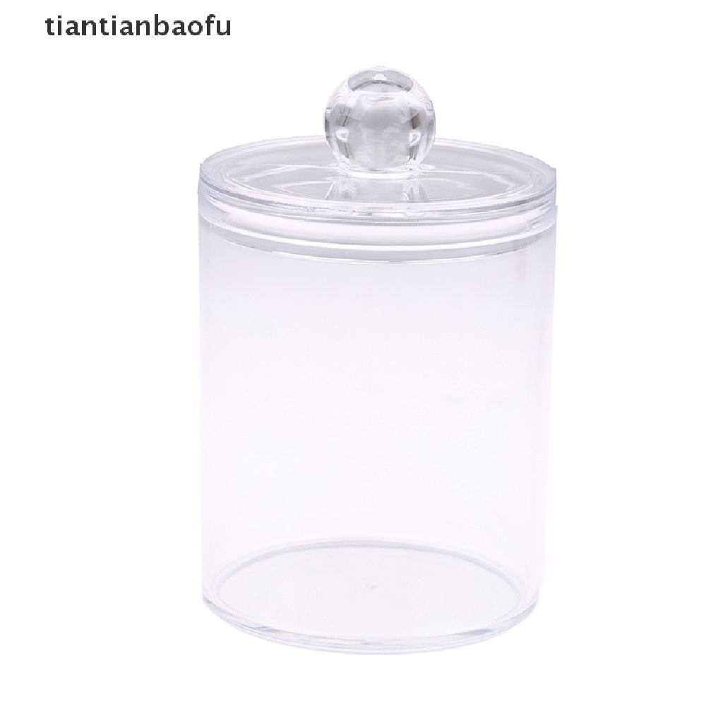 (tiantianbaofu) Toples Akrilik Bening Penyimpanan Cotton Bud