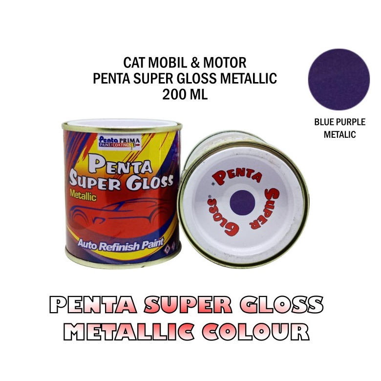 CAT PENTA BLUE PURPLE 200 gram - cat penta ungu - cat penta purple - cat ungu penta super gloss - cat mobil ungu - cat motor ungu