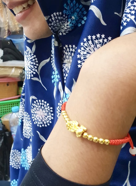 Gelang tangan wanita gelang pixu lapis emas gelang rajut tali