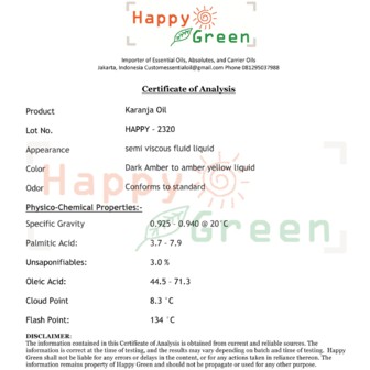 Happy Green Karanja Oil - Minyak Buah Karanja 100% Murni