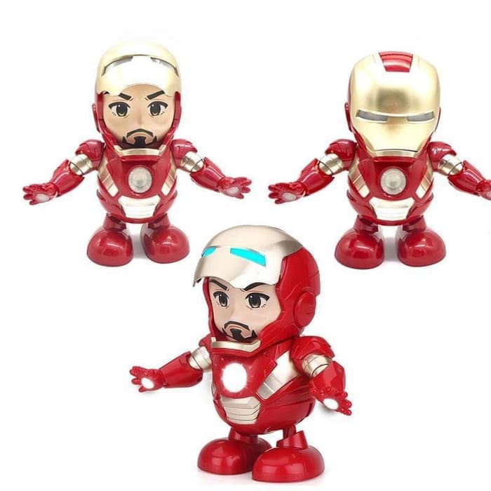 M153 Dancing Robot Ironman / Iron Man with LED / Pajangan / Dance Hero