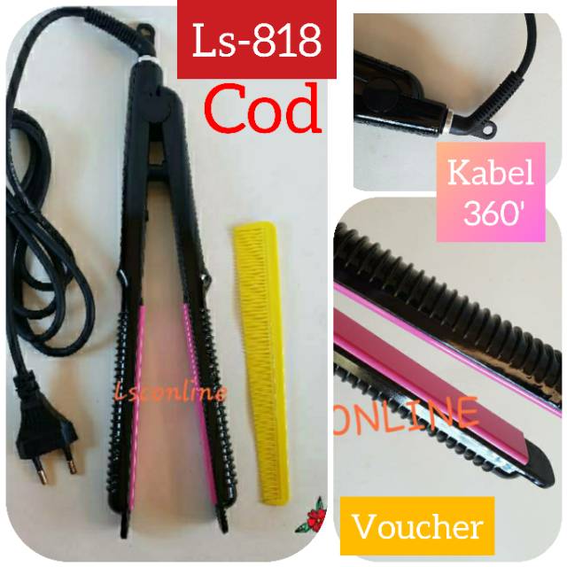 Catok Rambut Suhu 240C Ladystar Ls-818 Catokan 2in1 Rebonding Lurus Curly Kriting Original Termurah