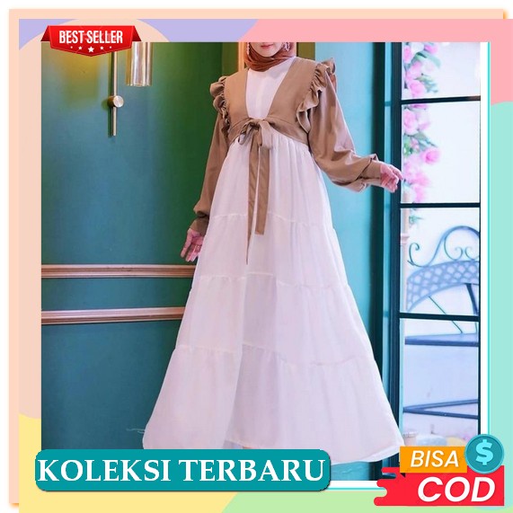 Gamis Syar'I Syari One Set Rok Arumi Wanita Muslim Muslimah Branded By Aku Karissa Original Ori Ity 
