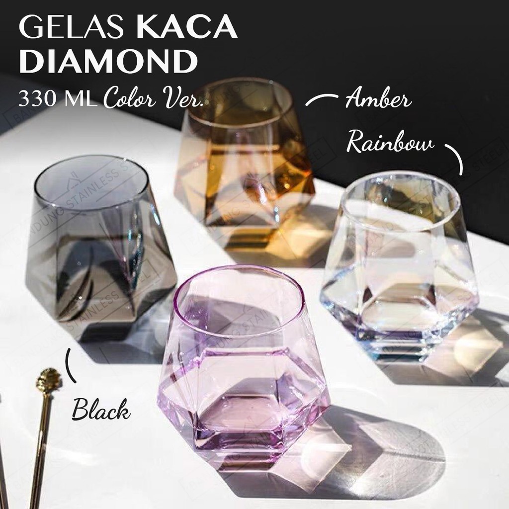 gelas kaca 300ml warna mojito wiski whiskey cocktail kopi teh jus cantik unik drinking glass